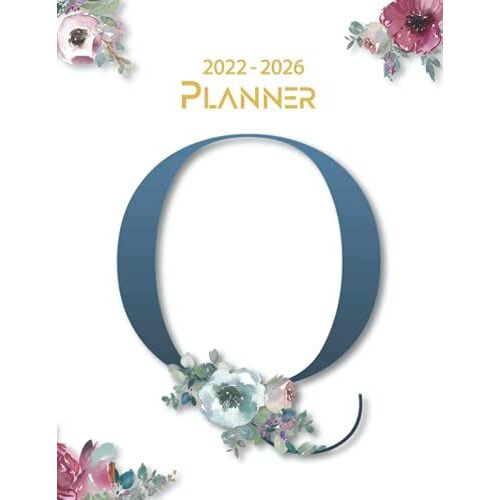2022-2026 Planner: Weekly And Monthly Calendar With Flower Cover | Five Years Planner | 60 Month Agenda Schedule | 8.5x11 Large Size | Appointment Notebook | Letters | Q