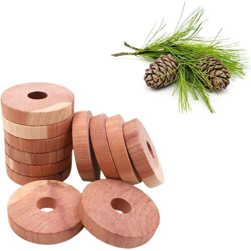 20PCS Anneaux de Cèdre,Bois de cèdre Anti-Mites Naturel,Anti Mites Vêtements,pour Tiroirs,étagères à Chaussures,Armoires de Rangement(B)