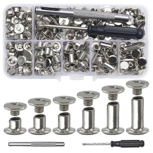 Chicago Vis Rivets En Cuir Assortiment Vis Rivets M5 Chicago Vis De Reliure pour Décorer PU Artisanat Ceintures (110PCS) A