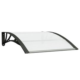Vidaxl Auvent De Porte Noir Et Transparent 100x75 Cm Polycarbonate