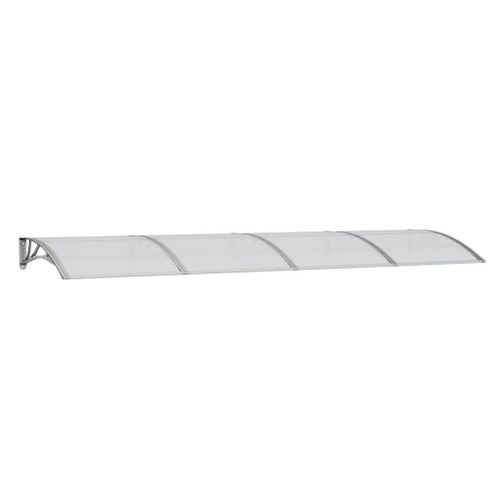 Auvent De Porte Gris 350x100 Cm Polycarbonate