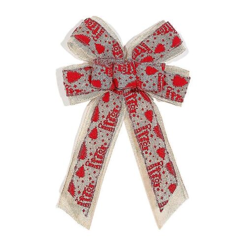 Arbre de Noël Toppers Large Bow Wreath Ornement Farmhouse Home Holiday Party