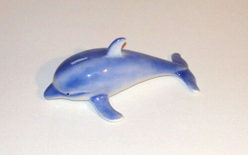 figurine dauphin bleu tirelire poisson en ceramique 27 cm