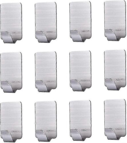 Crochets En acier inoxydable Auto-adhésif, Crochets à serviettes Crochets à manteau Crochets muraux Crochets adhésifs En acier inoxydable Auto-adhésif sans perçage Imperméable à l'eau F