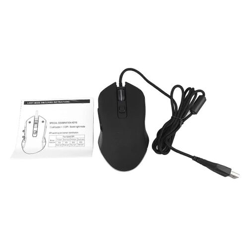 RGB Lumineux Filaire Souris Quatre Vitesses DPI Réglable Multi Couleur Respiration Lumière Lisse Pied Soutien Ordinateur De Bureau Souris Noir RGB