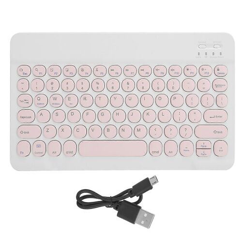 Sans Fil Bluetooth Clavier Tablette Smartphone Ordinateur Accessoires Rond Capuchon 10inPink