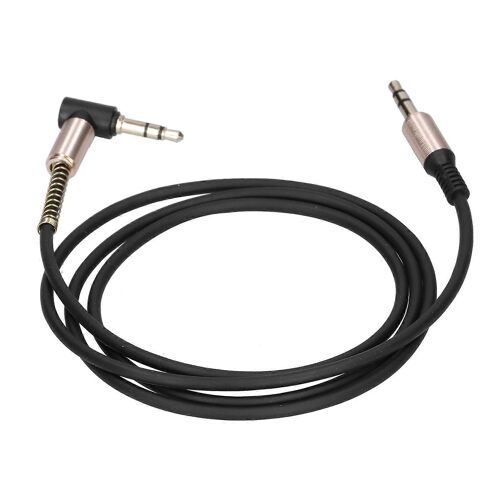 Métal 3.5mm Mâle à Mâle Coude Stéréo Casque De Voiture Aux Audio Câble D'extension 1m / 3.3ftBlack