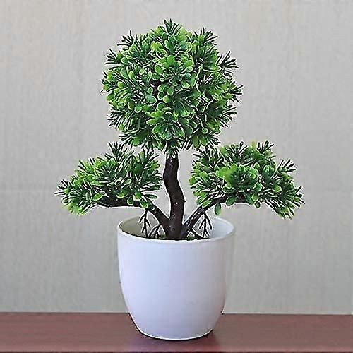 Simulation de plante verte fraîche en pot Petit bouquet d'arbre Fleur artificielle Décoration de mariage Décoration intérieure Décoration intérieure Violet B