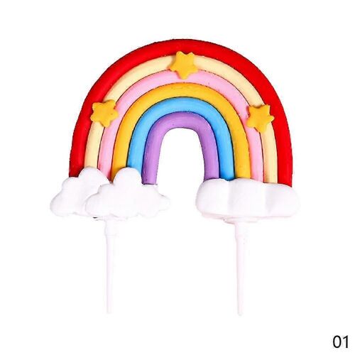 Charmant Rainbow Cake Topper Nuage coloré Rainbow Kids favorise les fournitures de fête