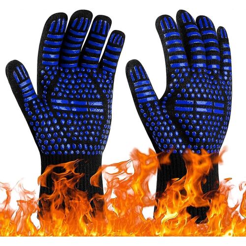 Gants de barbecue, Gants de four résistants à la chaleur jusqu'à 800c, gants de cuisson résistants à la chaleur et antidérapants, gant de cuisson thermique pour barbecue / four / gril / cheminée / soudage