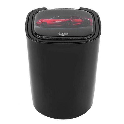 Portable LED Cigare Fumée Cendrier De Voiture Double Couche Boîte Intérieure Cendres Cylindre Tasse Porte-Gobel(Noir)