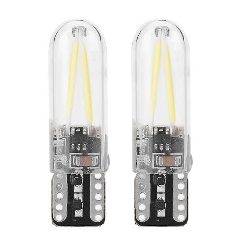 Paire De 8-28v W5w T10 Verre Cob Filament Led Voiture Lecture Drl Clignotant Led Ampoule Lumière Blanche
