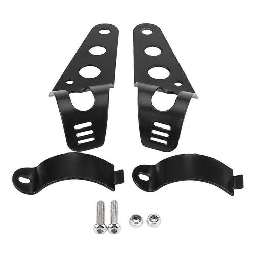 1 Paire De Support De Phare De Moto En Acier Inoxydable Support De Support De Montage Universel (Noir)