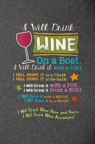 Womens I Will Drink Wine Everywhere Funny Wine Lover - Handwriting Notebook