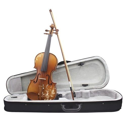 Violon De Sculpture Sur Bois D'épicéa 4/4 Avec Étui Muet Pour Cordes D'arc