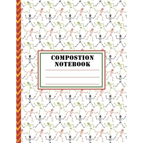 Composition Notebook: Halloween Notebook With Dancing Skeletons | Wide Ruled Notebook With 130 Pages: Large Size Notebook 8.5" X 11" For Back To School, Writing, Or For Gift
