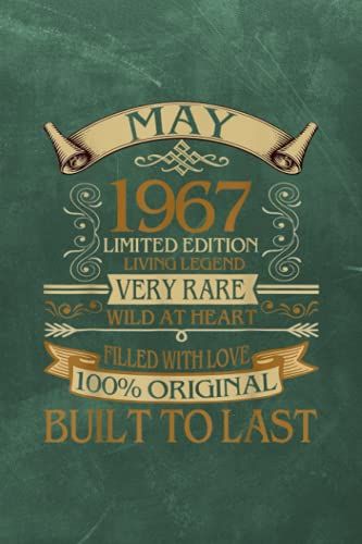 54th Birthday 54 Years Old Retro Vintage May 1967 Final Planning Book