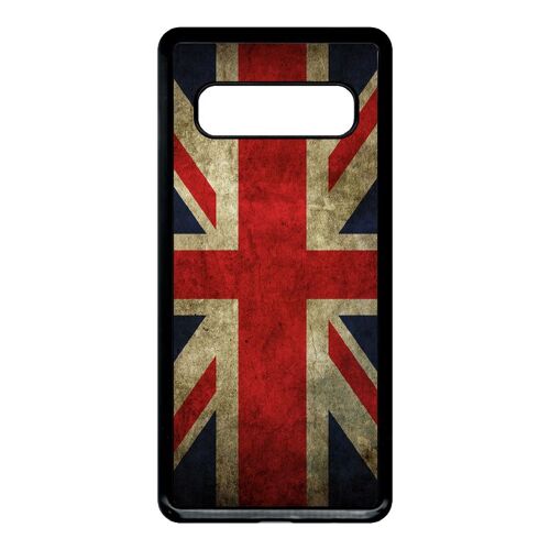 Coque Galaxy S10 - Drapeau Uk Royaume Uni Grunge Flag - Noir