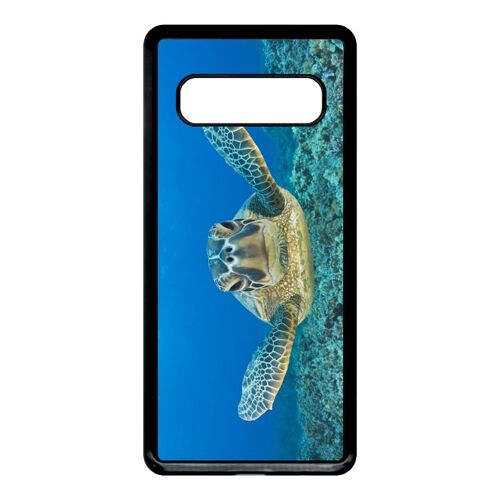 Coque galaxy s10 - tortue verte d hawai - noir