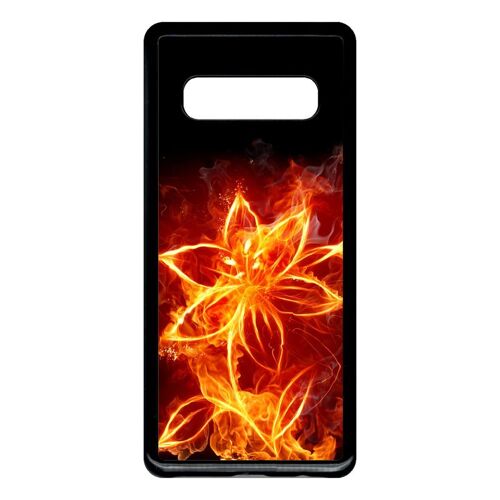 Coque Galaxy S10+ - Fleur En Feu Fire Flowers - Noir