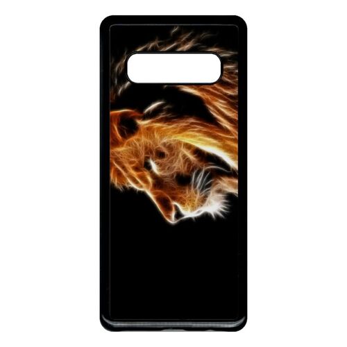 Coque galaxy s10+ - tete de lion aerographe - noir