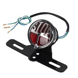 Feu Stop Universel Vintage Pour Moto, Feu Stop Avec Support De Plaque D'immatriculation