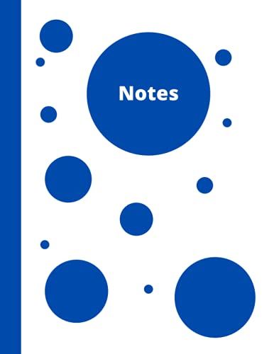 Notes - Large Notebook With A Multi-Sized Cobalt Blue Dot Design - 8.5x11 - 80 Lined Pages: Paperback