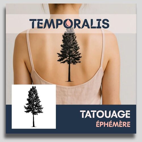 Faux Tatouage Arbre-®|Tatouage Ephemere Femme Et Homme-Cosmétique Certifié Ue,Encre Vegan & Waterproof-Dure 1 À 2 Semaines [ Tattoo Pin Majestueux ] 