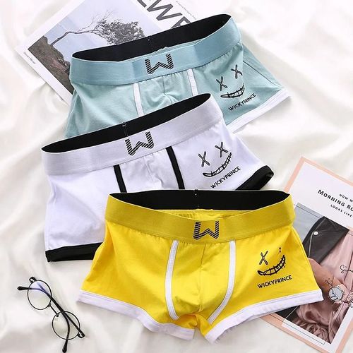 Boxers U-Convexe En Coton Pour Homme,Sous-Vêtements Sexy Et Confortables,3 Pièces.Violet.L 50-60kg
