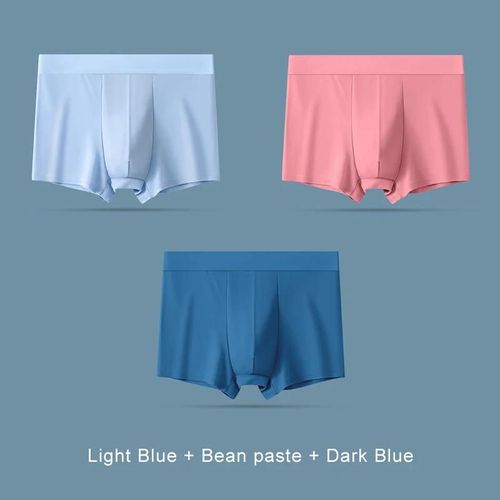3 Pièces Shorts Sous-Vêtements Confortables Hommes Lingerie Glace Soie Hommes Culottes Sans Trace Boxer Respirant Sport Slips Caleçons Cadeau.Set 6.4xl