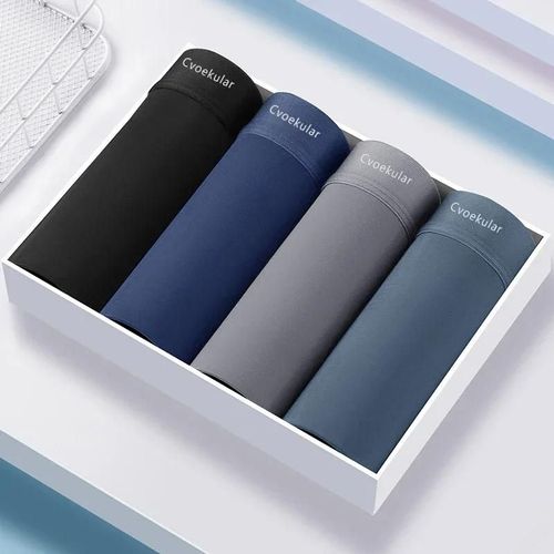 Cvögular4/8 Pièces Homme Boxer Sous-Vêtements Glace Soie Sous Vetement Homme Lingerie Caleçon Bokserki Meskie Calzoncillos Shorts Culottes.Cvoe03-1004-4pcs.Asian 2xl(60-70kg)