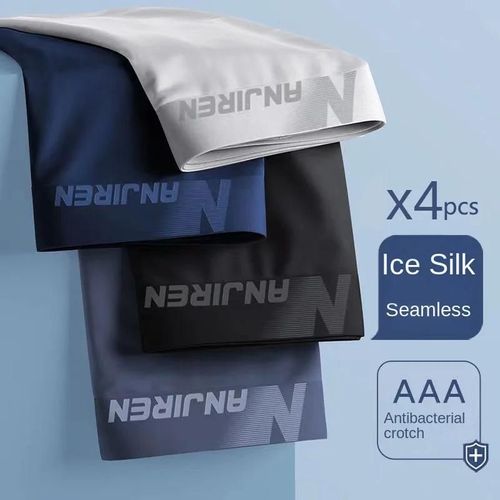 4 Pièces Boxer Shorts Hommes Glace Sous-Vêtements En Soie Cool Caleçons Respirant Sexy Mince Culotte U Convexe Lingerie Vente En Gros Lots L-6xl.9901.2xl