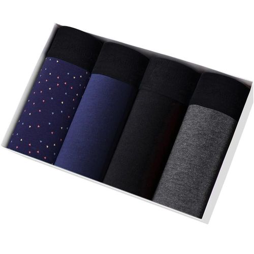4 Pièces Marque Haute Qualité Coton Boxer Homme Calecon Homme Sous Vetement Homme Caleçon Boxeur Sexy Slip Underwear Men Calvin Shorty Caleçon Homme Culotte Homme Caleçon Boxeur Co.B15 Pack-3.L