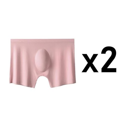Lot De 2 Culottes Ultra-Fines Pour Hommes,Boxer D'été En Soie Glacée,Sous-Vêtements,Lingerie,Short Respirant,Sexy,Sans Couture.Style 1.Asia 4xl 90-105kg