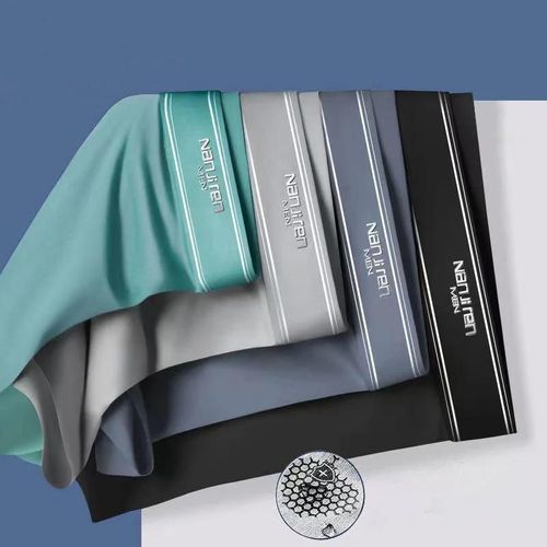 4 Pièces Boxer Shorts Hommes Glace Sous-Vêtements En Soie Hommes Caleçons Respirant Sexy Mince Culotte U Convexe Lingerie Vente En Gros Lots L-6xl.9902-1.4xl(80-90kg)