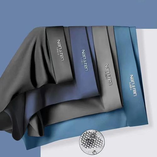 4 Pièces Boxer Shorts Hommes Glace Sous-Vêtements En Soie Hommes Caleçons Respirant Sexy Mince Culotte U Convexe Lingerie Vente En Gros Lots L-6xl.2-9908.4xl(80-90kg)