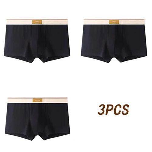 3 Pièces Hommes Sous-Vêtements Coton Boxershorts Hombre Culottes Homme Respirant Caleçon Sexy Sport Confort Mâle Boxeurs Taille L-4xl.Black Black Black.2xl 60-70kg