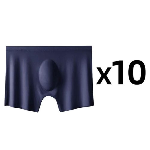 Boxer D'été En Soie Glacée Pour Hommes,Slip Sans Couture,Sous-Vêtements,Lingerie,Short Ultra-Fin,Respirant,Culotte Sexy,10 Pièces/Lot.Style 8.Asia 4xl 90-105kg