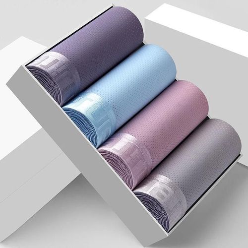 4 Pièces Boxer Pour Hommes Sous-Vêtements En Soie Glacée Grande Taille Caleçons Cool Respirant Sexy Mince Culotte Maille Lingerie Vente En Gros Lots.7707-1.4xl(80-90kg)