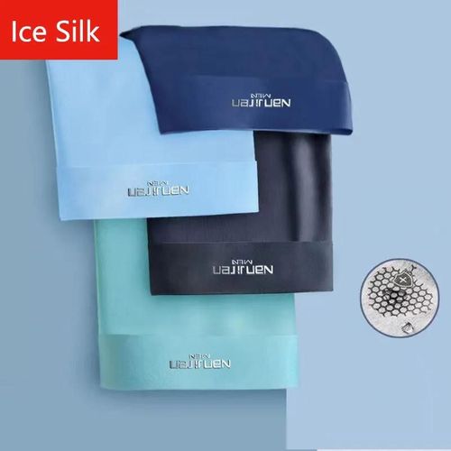 4 Pièces Boxer Shorts Hommes Glace Sous-Vêtements En Soie Hommes Caleçons Respirant Sexy Mince Culotte U Convexe Lingerie Vente En Gros Lots L-6xl.2-9903.4xl(80-90kg)