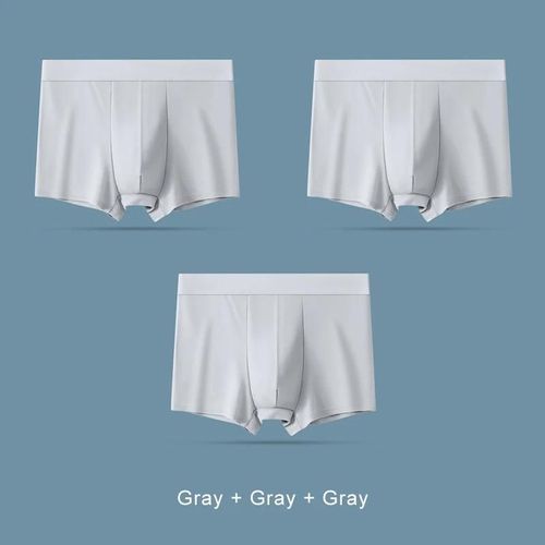 3 Pièces Shorts Sous-Vêtements Confortables Hommes Lingerie Glace Soie Hommes Culottes Sans Trace Boxer Respirant Sport Slips Caleçons Cadeau.Set 9.4xl