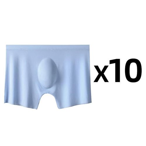 Boxer D'été En Soie Glacée Pour Hommes,Slip Sans Couture,Sous-Vêtements,Lingerie,Short Ultra-Fin,Respirant,Culotte Sexy,10 Pièces/Lot.Style 10.Asia 4xl 90-105kg