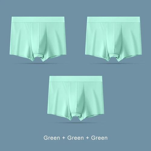 3 Pièces Shorts Sous-Vêtements Confortables Hommes Lingerie Glace Soie Hommes Culottes Sans Trace Boxer Respirant Sport Slips Caleçons Cadeau.Set 8.4xl