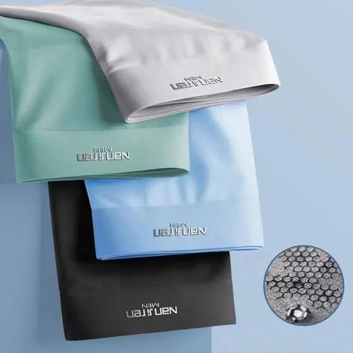 4 Pièces Boxer Shorts Hommes Glace Sous-Vêtements En Soie Hommes Caleçons Respirant Sexy Mince Culotte U Convexe Lingerie Vente En Gros Lots L-6xl.2-9907.4xl(80-90kg)