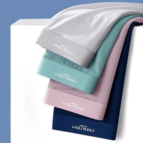 Hommes Boxeurs Sous-Vêtements Masculins 3a Sous-Vêtements Antibactériens Glace Soie Hommes Boxer Shorts Respirant Élastique Mâle Culotte Grande Taille L-6xl.D-7705-6.4xl