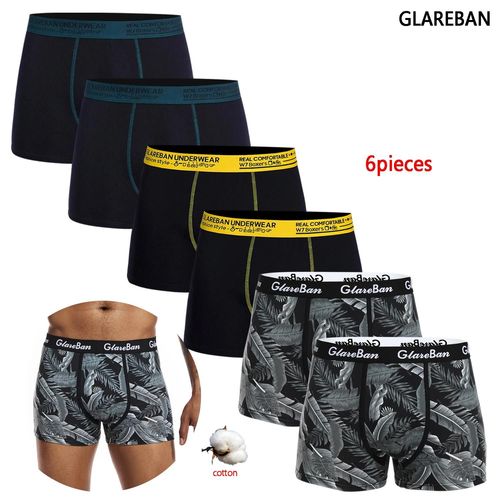 Lot De 6 Pièces, Boxer De Marque En Coton Pour Homme,Sous-Vêtements Masculins,Culottes De Luxe,Style À La Mode,Pour Zones Me,2024.6pc-W7-5.L