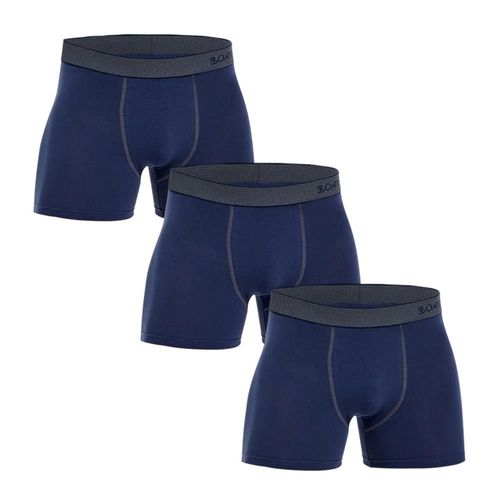 3 Pièces/Paquet Sexy Lettre Hommes Culottes Coton Boxer Shorts Hommes Caleçons Marque Sous-Vêtements Pour Hommes Couleur Unie Boxeurs.B19-3pcs-Dark Blue.L