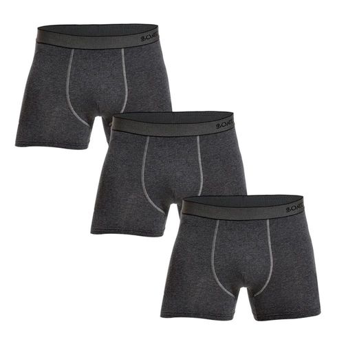 3 Pièces/Paquet Sexy Lettre Hommes Culottes Coton Boxer Shorts Hommes Caleçons Marque Sous-Vêtements Pour Hommes Couleur Unie Boxeurs.B19-3pcs-Dark Grey.L