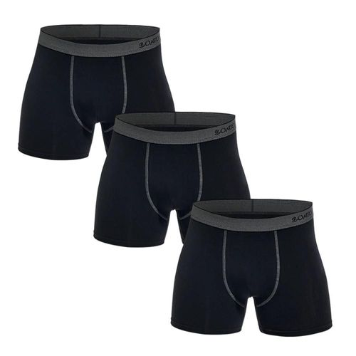 3 Pièces/Paquet Sexy Lettre Hommes Culottes Coton Boxer Shorts Hommes Caleçons Marque Sous-Vêtements Pour Hommes Couleur Unie Boxeurs.B19-Black-3pcs.L