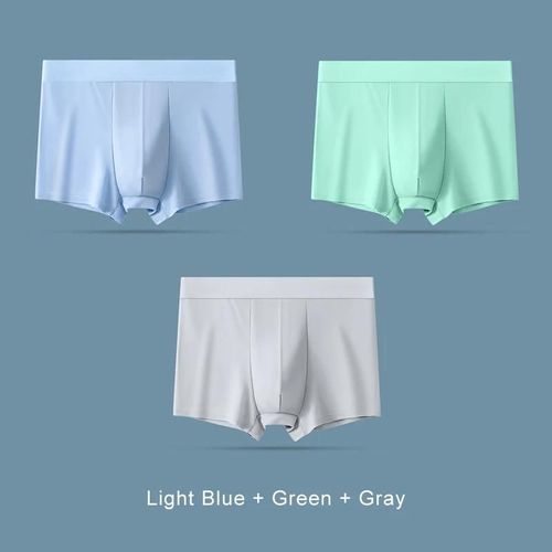 3 Pièces Shorts Sous-Vêtements Confortables Hommes Lingerie Glace Soie Hommes Culottes Sans Trace Boxer Respirant Sport Slips Caleçons Cadeau.Set 1.4xl